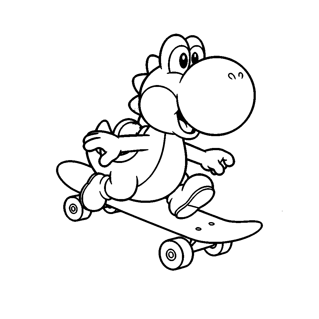 coloriage Yoshi update à imprimer pour enfant de 10 ans