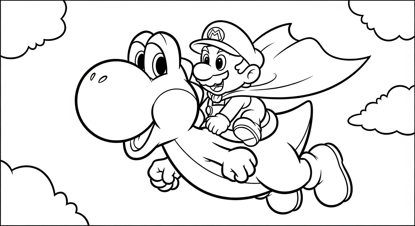 coloriage Yoshi update pour enfants a imprimer gratuit