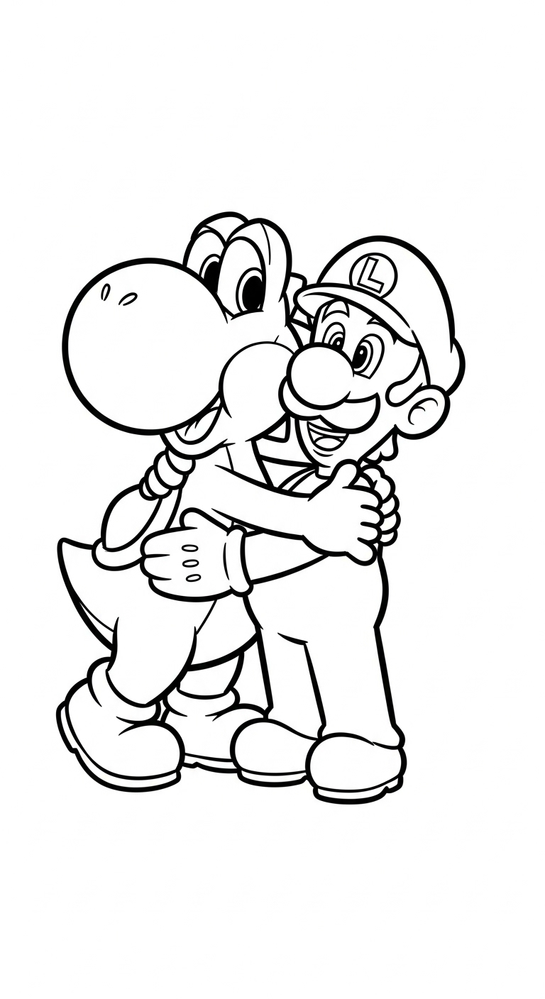 coloriage Yoshi update d'enfant a imprimer