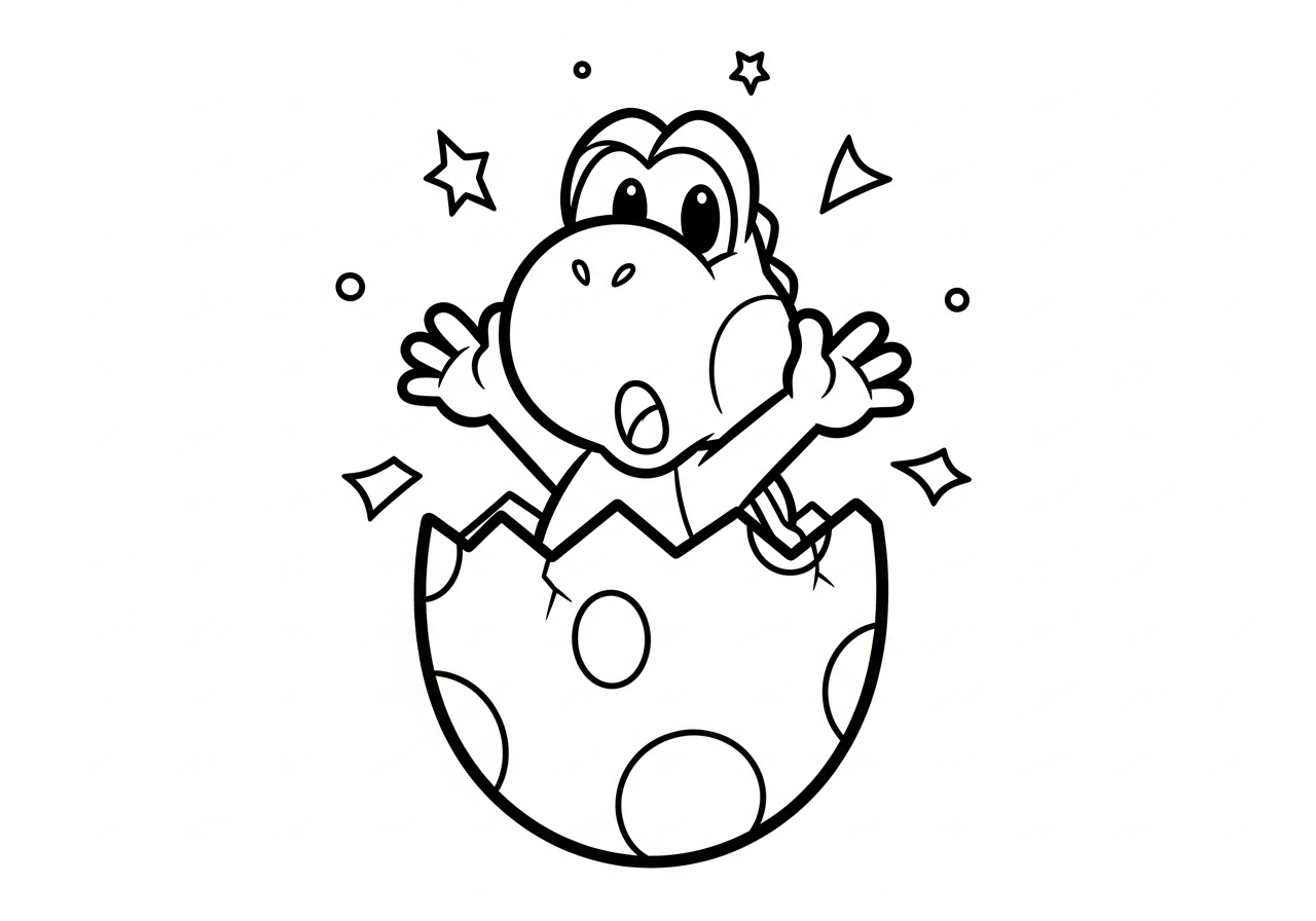 coloriage Yoshi update à imprimer pdf gratuit
