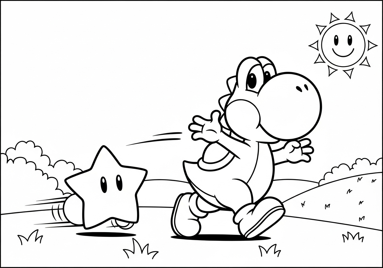 a imprimer coloriage Yoshi update gratuit