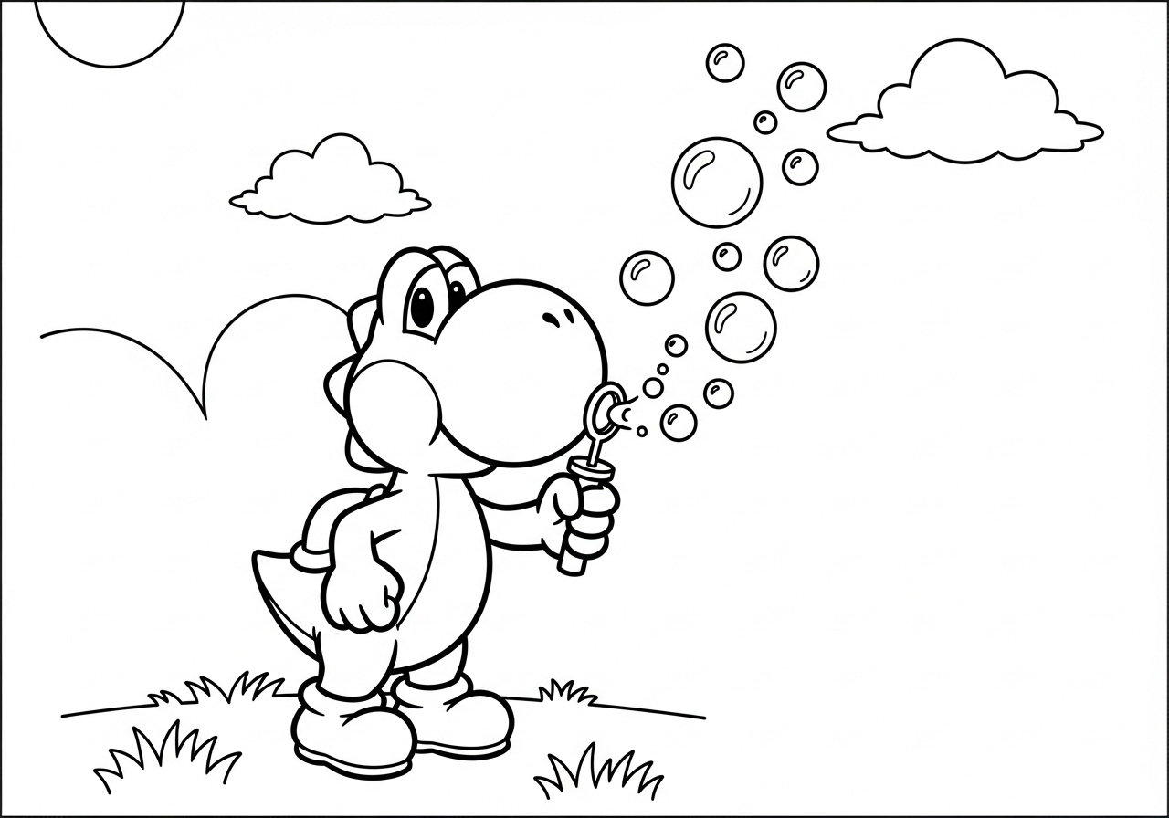 coloriage Yoshi update gratuit pour enfants