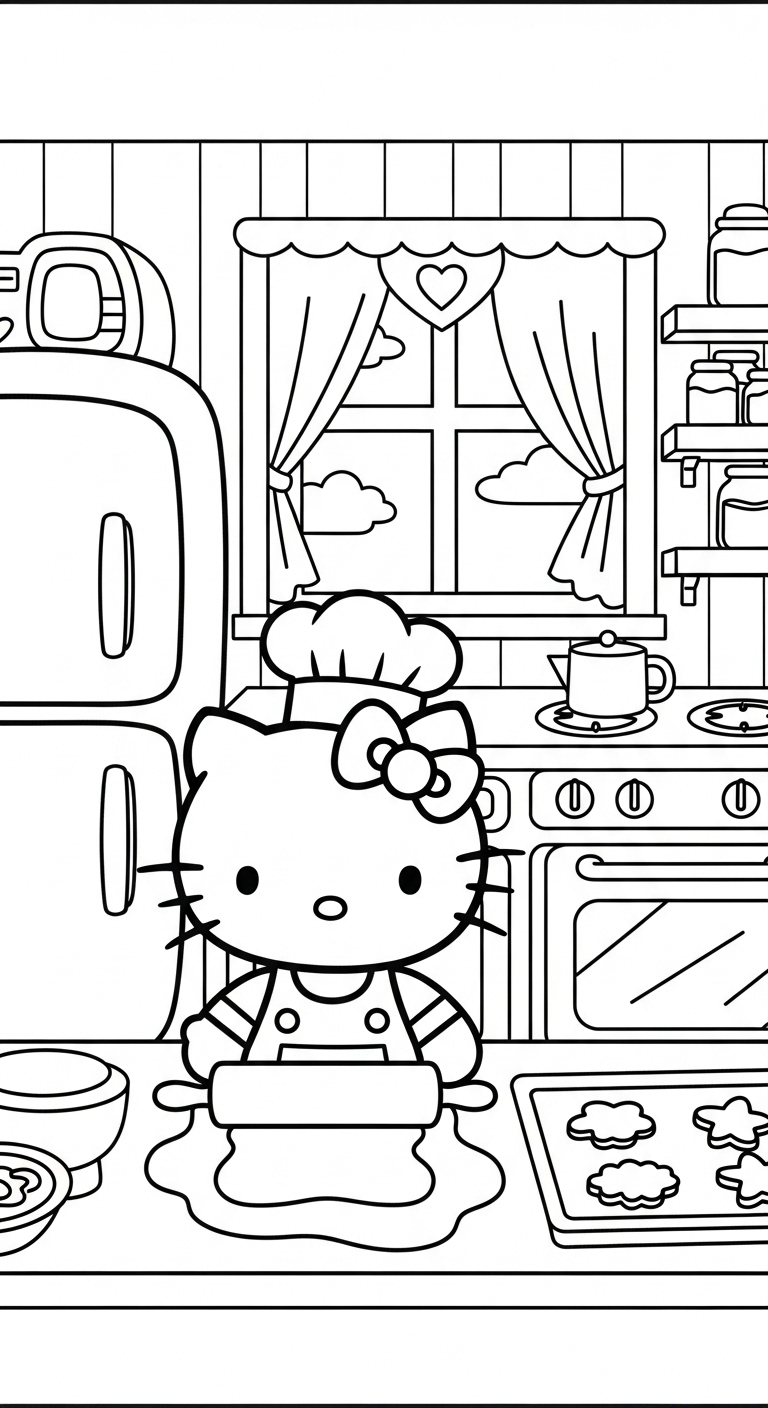 coloriage hello Kitty update pour enfant de 7 ans