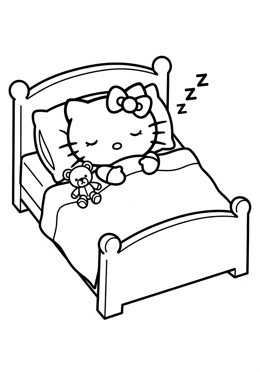 coloriage hello Kitty update pour enfant de 4 ans