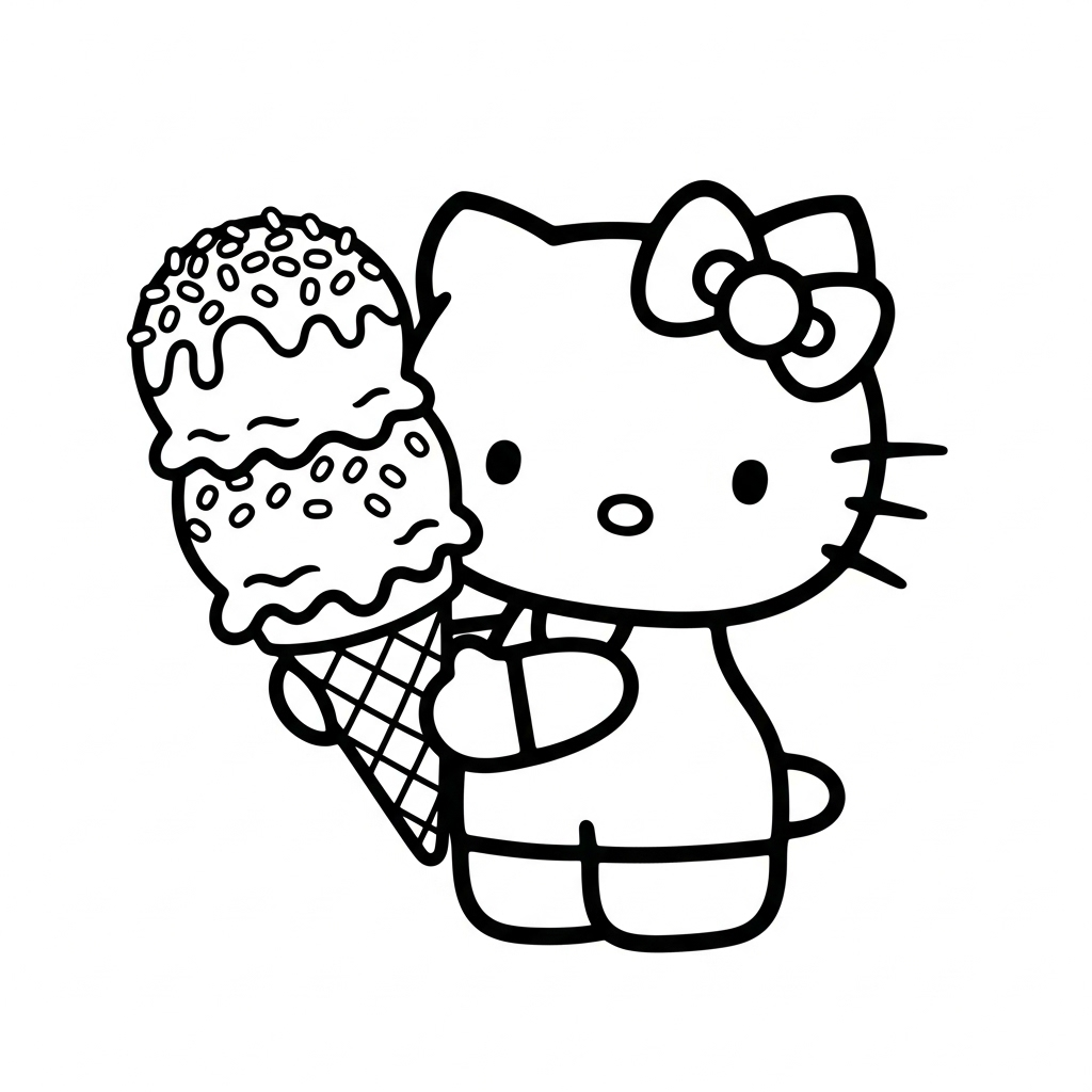coloriage hello Kitty update à imprimer pour enfant de 12 ans