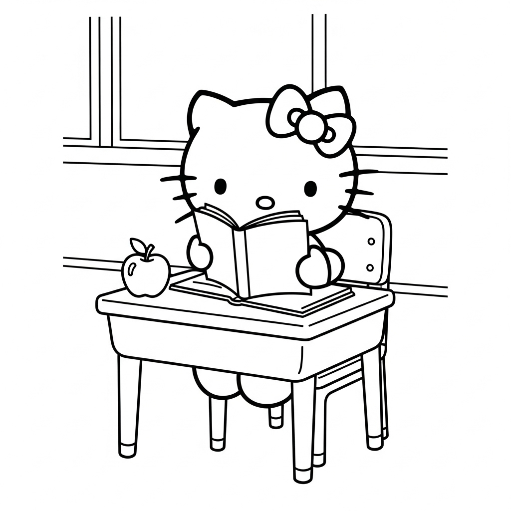 coloriage hello Kitty update pour enfants à imprimer