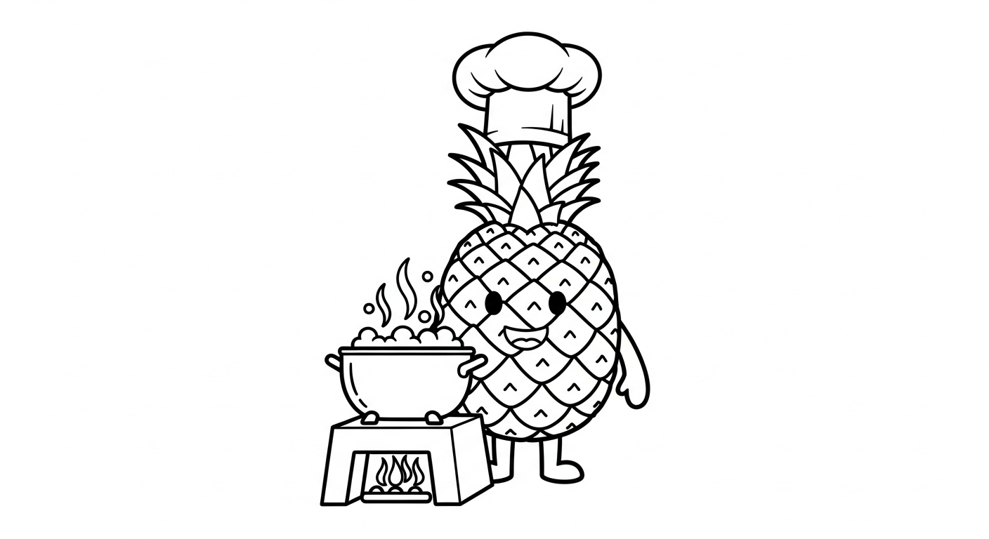 coloriage Ananas d'enfant a imprimer