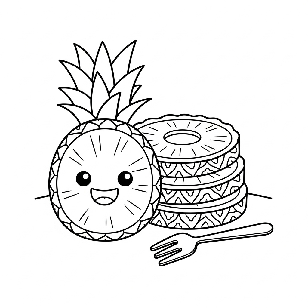 coloriage Ananas pour enfant de 5 ans