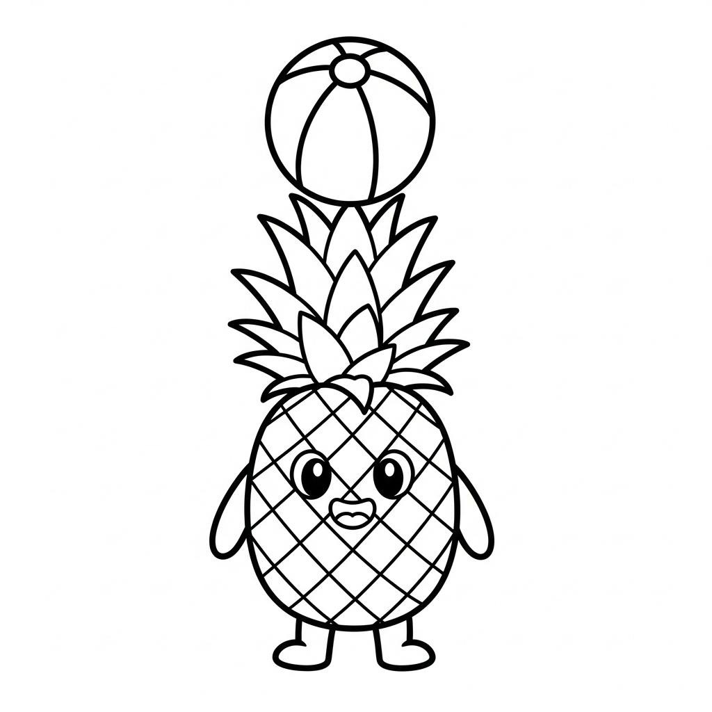 coloriage Ananas pour primaire