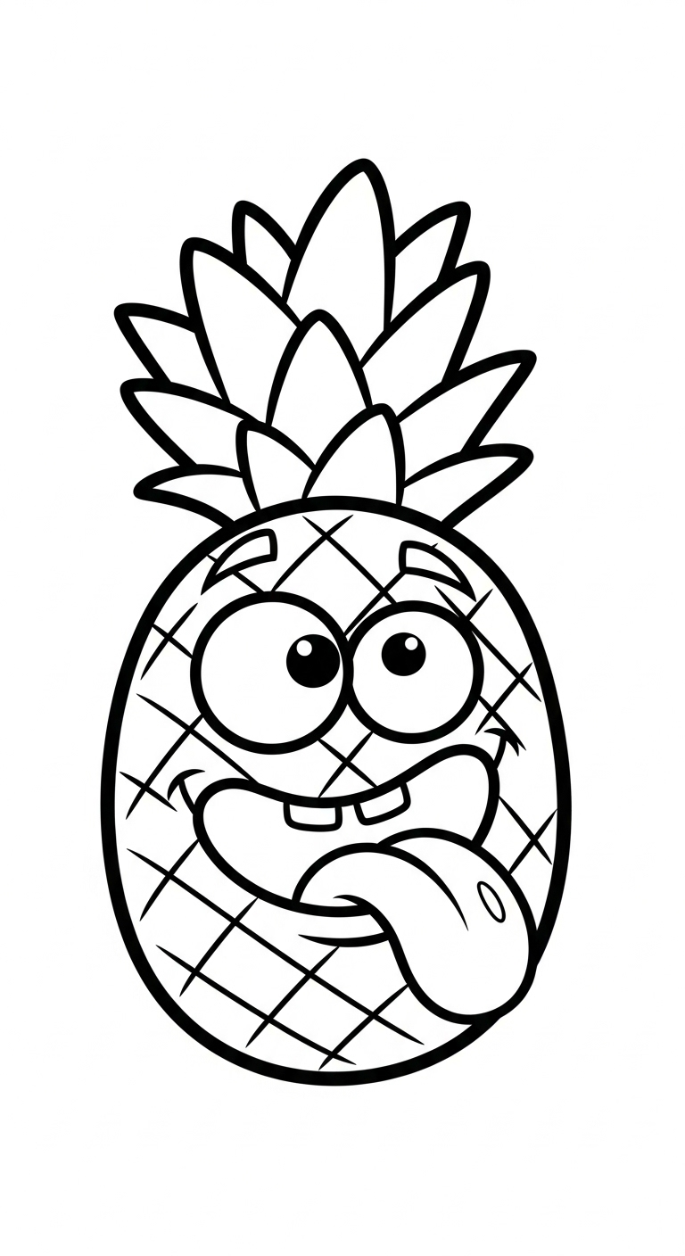 coloriage Ananas à imprimer pour enfant de 7 ans