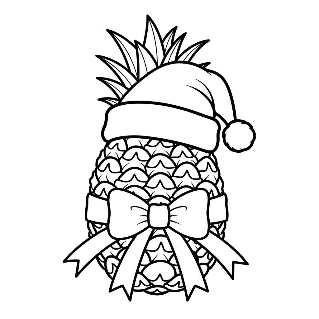 coloriage Ananas pour enfant de 8 ans