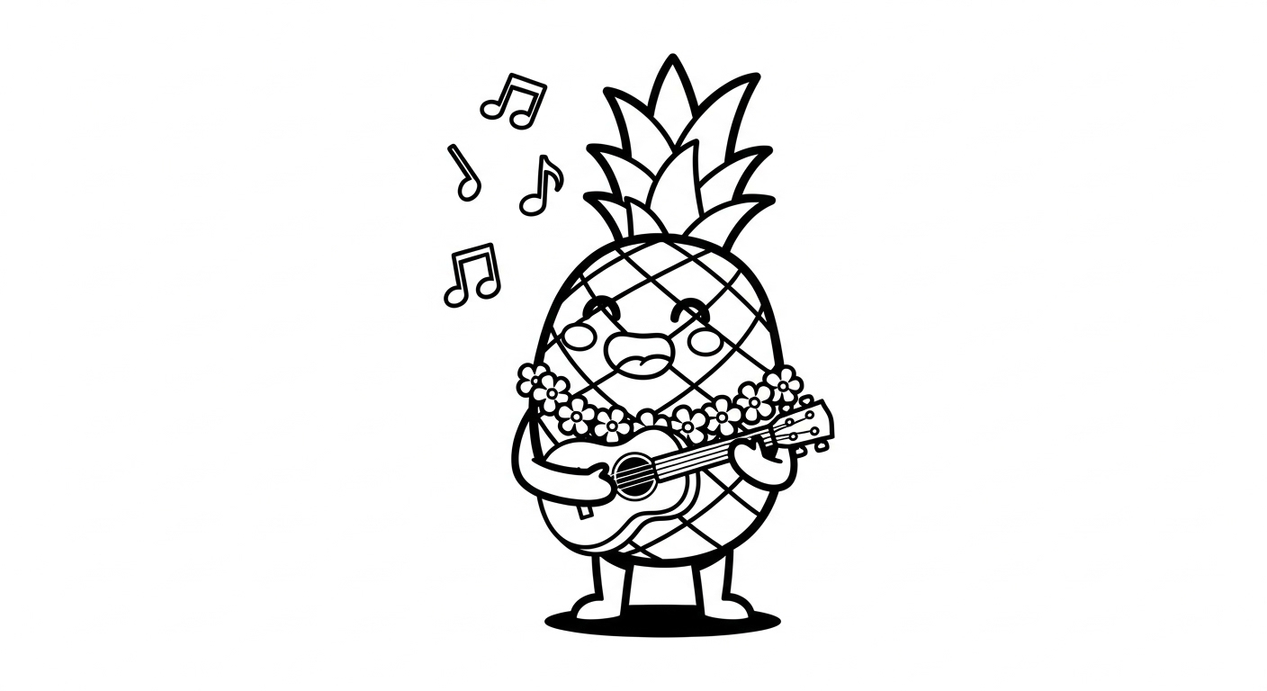 coloriage Ananas à imprimer pour enfant de 7 ans 1
