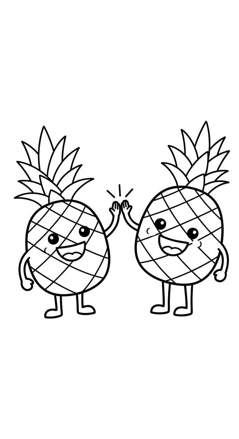 coloriage Ananas en ligne pour enfant