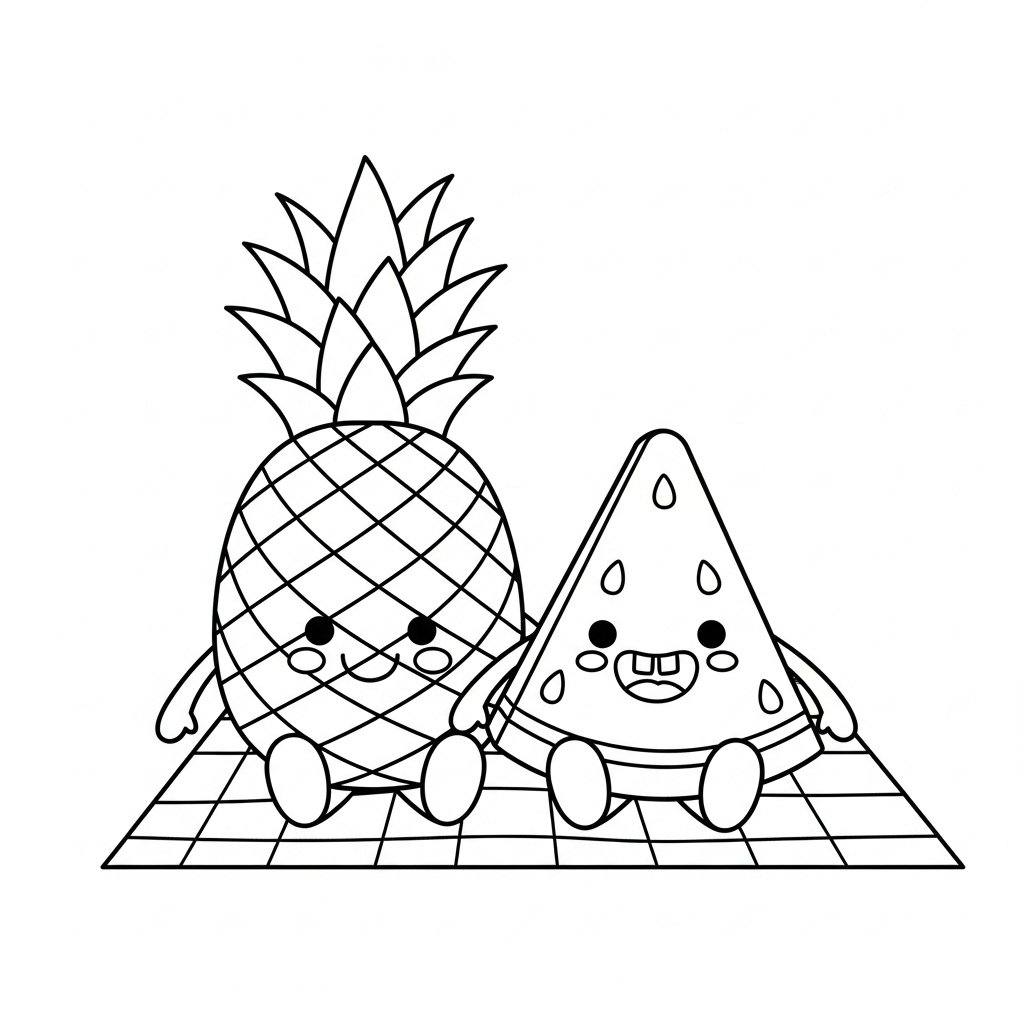 coloriage Ananas pour enfants a imprimer gratuit
