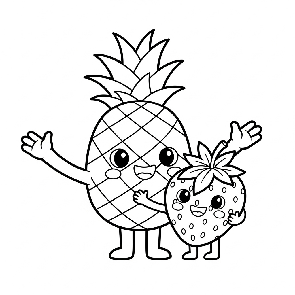 image pour coloriage Ananas enfant