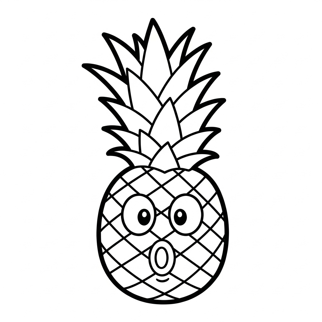 coloriage Ananas pour enfants a imprimer gratuit 1
