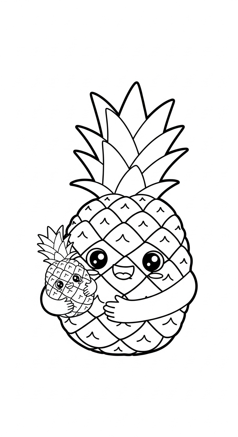 image de coloriage Ananas pour enfant