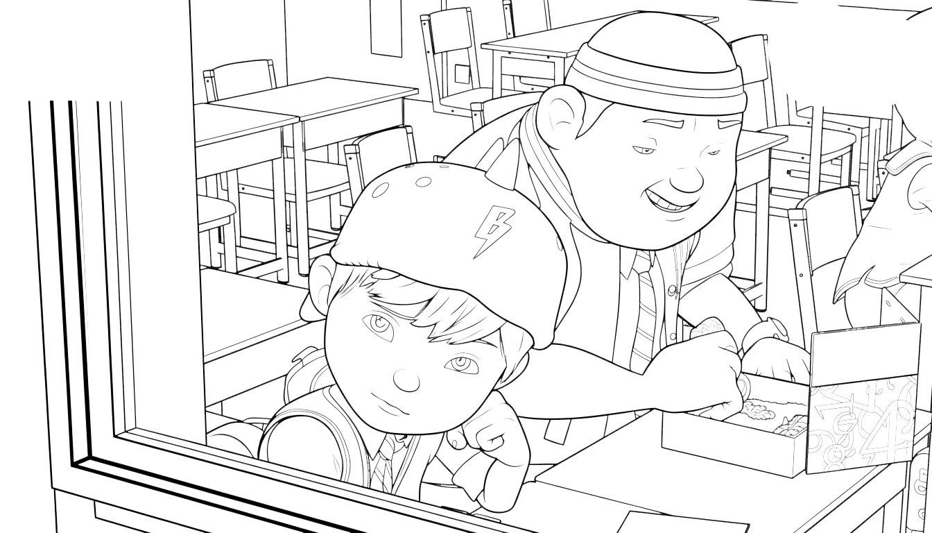 coloriage BOBOIBOY à imprimer pour enfant de 4 ans 1