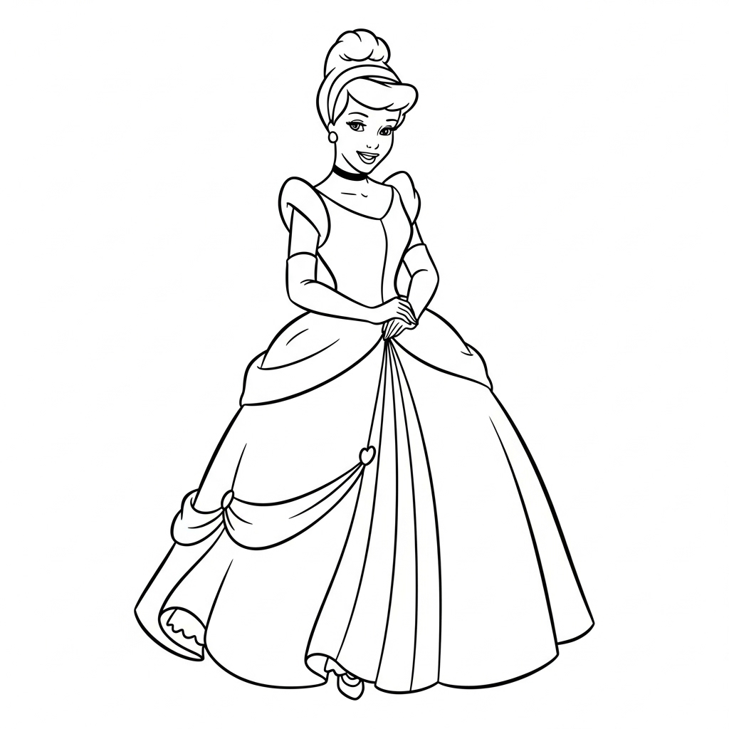 coloriage Cendrillon updated a imprimer gratuitement