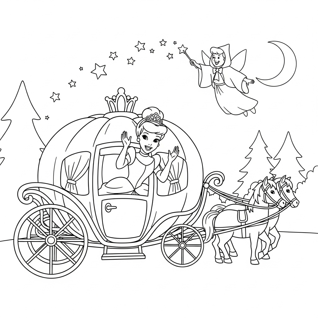 coloriage Cendrillon updated a imprimer pour enfant de 4 ans