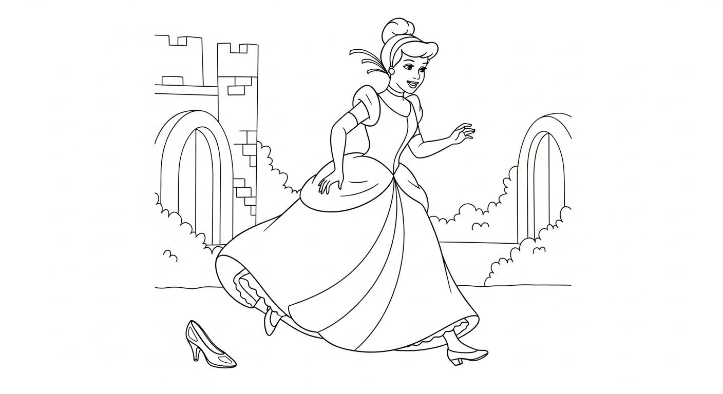 coloriage Cendrillon updated à imprimer pdf gratuit