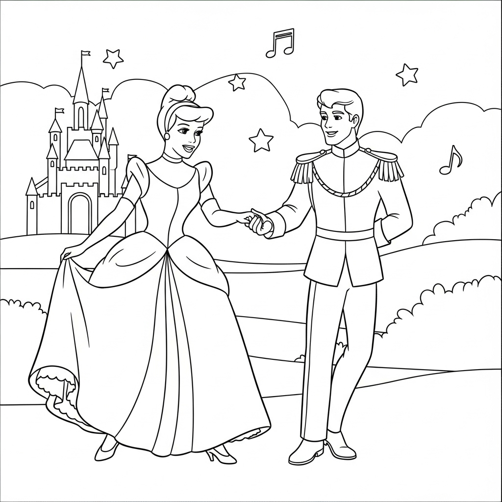 coloriage Cendrillon updated et decoupage