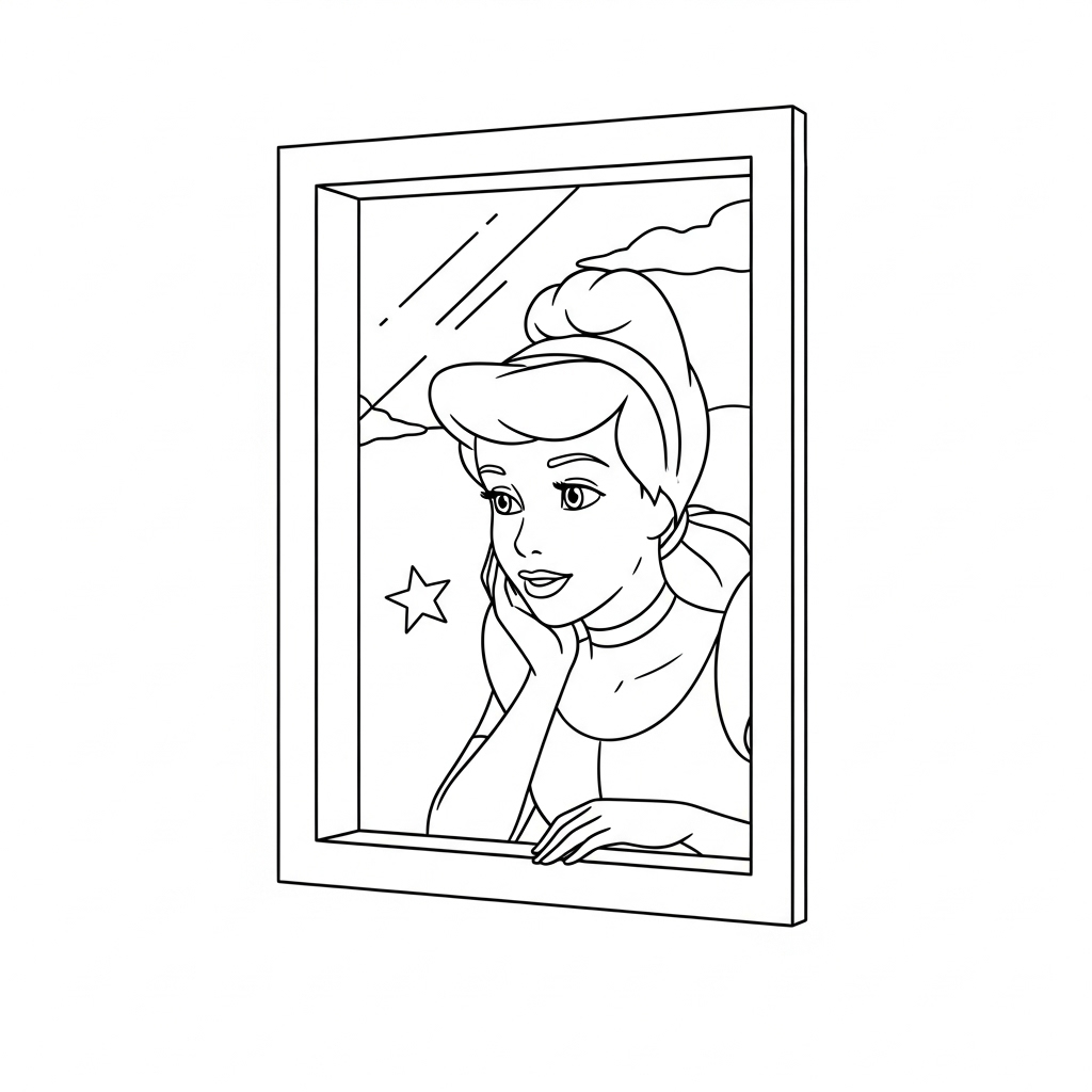 coloriage Cendrillon updated pour enfant de 2 ans