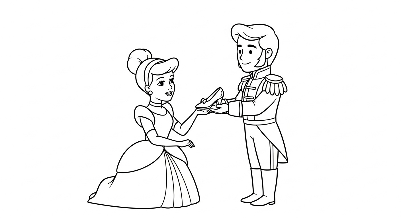 coloriage Cendrillon updated pour enfant à imprimer