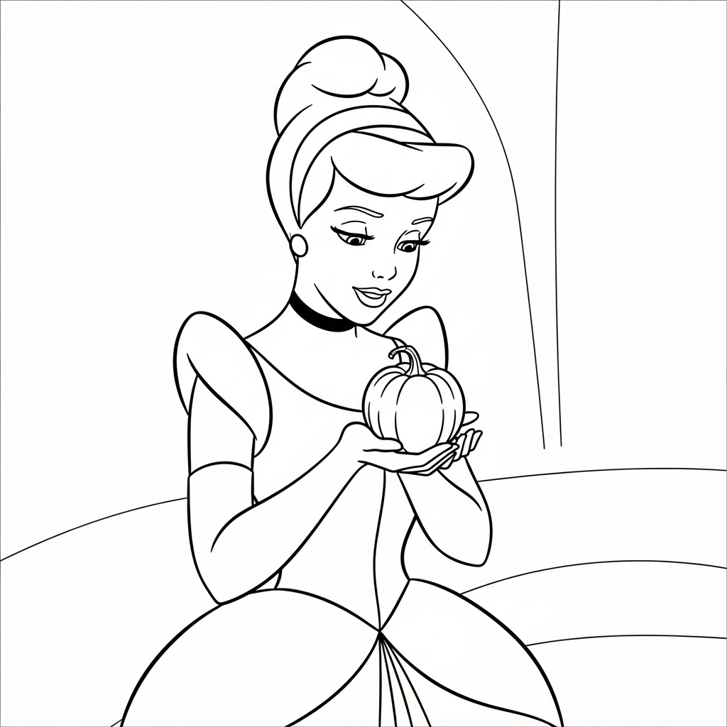 coloriage Cendrillon updated pour enfant de 7 ans