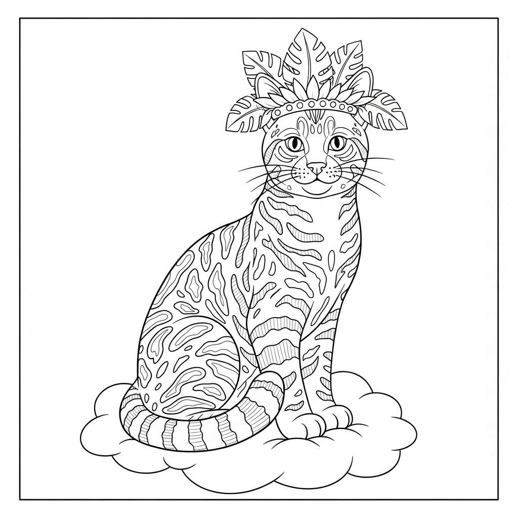 image de coloriage Chat updated pour enfant