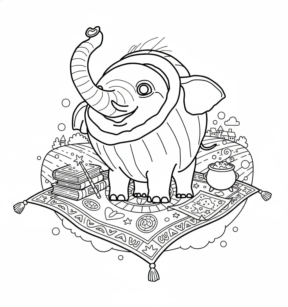 télécharger coloriage Cocofanto Elefanto gratuit