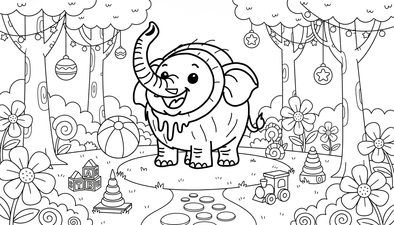 coloriage Cocofanto Elefanto et decoupage a imprimer gratuit