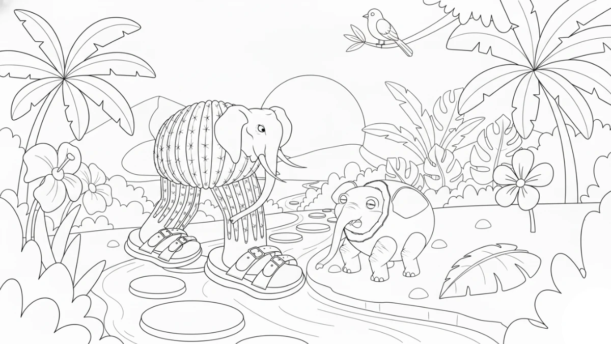 coloriage Cocofanto Elefanto et dessin a imprimer