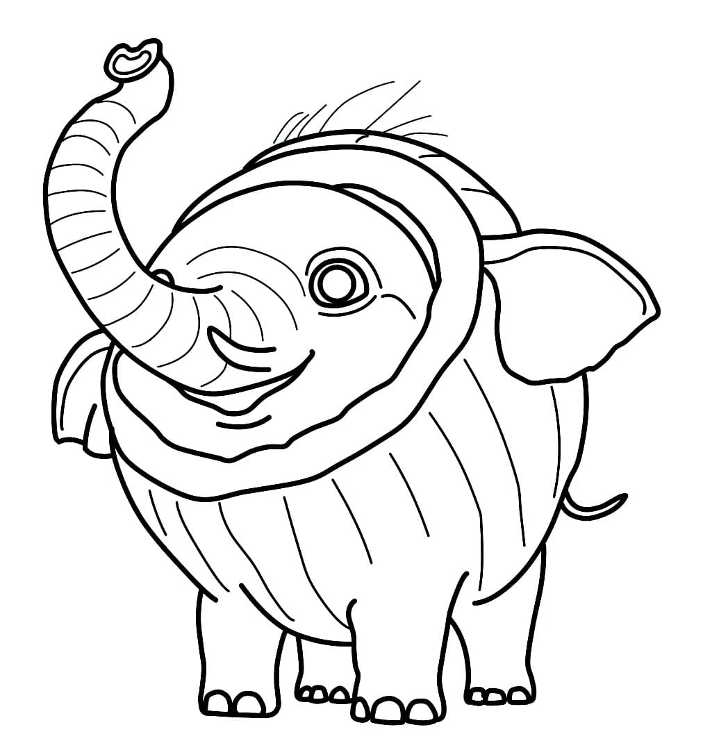 imprimer coloriage Cocofanto Elefanto gratuit