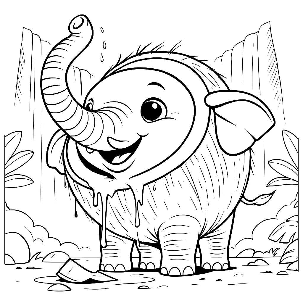 coloriage Cocofanto Elefanto pour enfant de 3 ans
