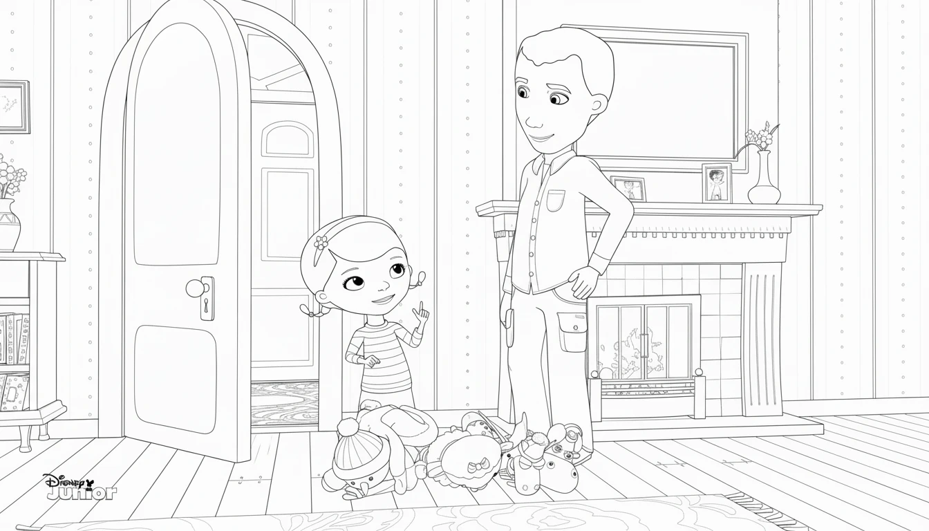 coloriage Docteur La Peluche pour enfant de 6 ans