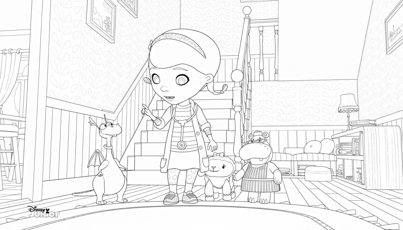 coloriage Docteur La Peluche pour enfants à imprimer
