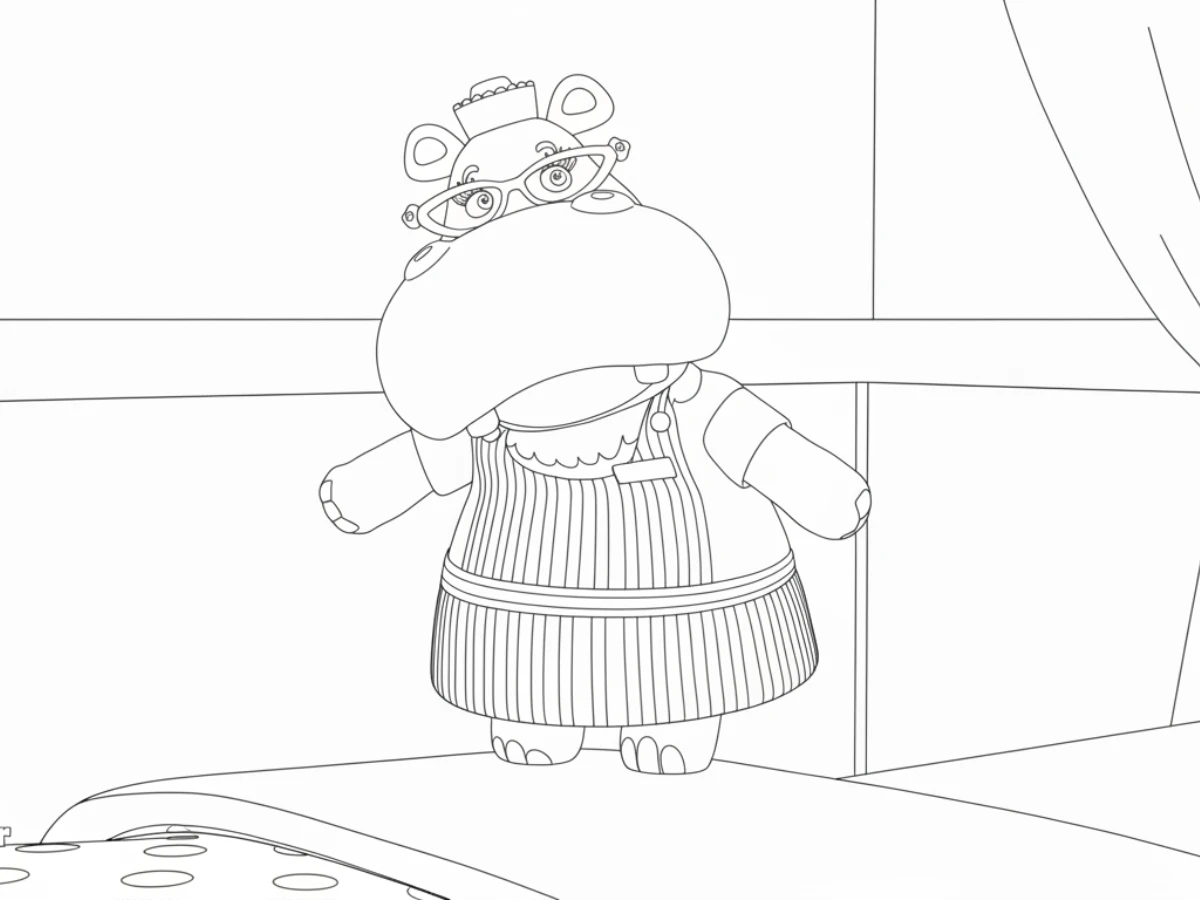 coloriage Docteur La Peluche à imprimer pour enfant de 7 ans
