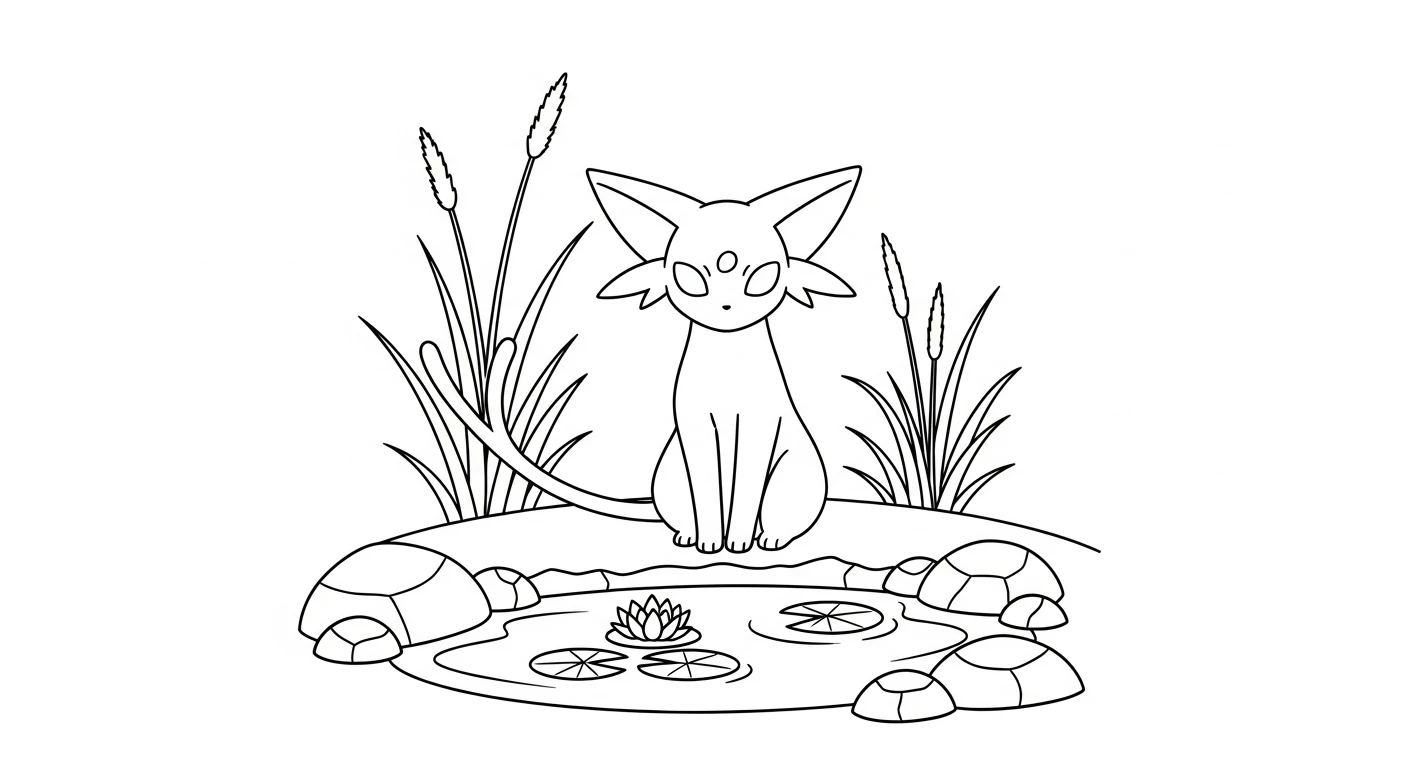 coloriage Espeon à imprimer pour enfant de 2 ans