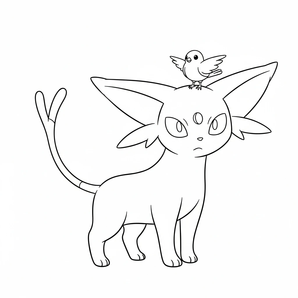 coloriage Espeon gratuit à imprimer 1