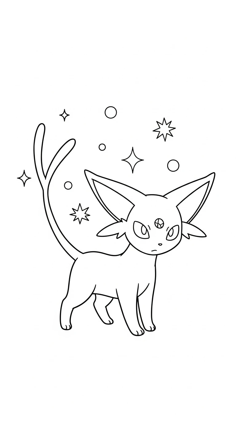 coloriage Espeon en ligne pour enfant