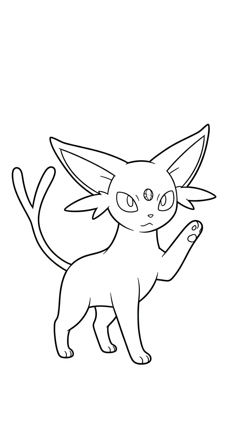 coloriage Espeon à imprimer pour enfant de 3 ans