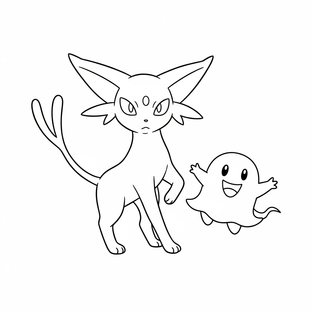 coloriage Espeon et dessin a imprimer