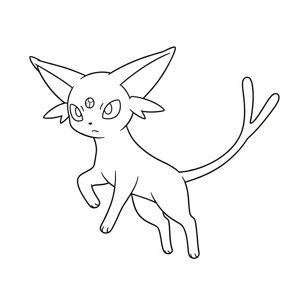 coloriage Espeon pour enfant de 7 ans