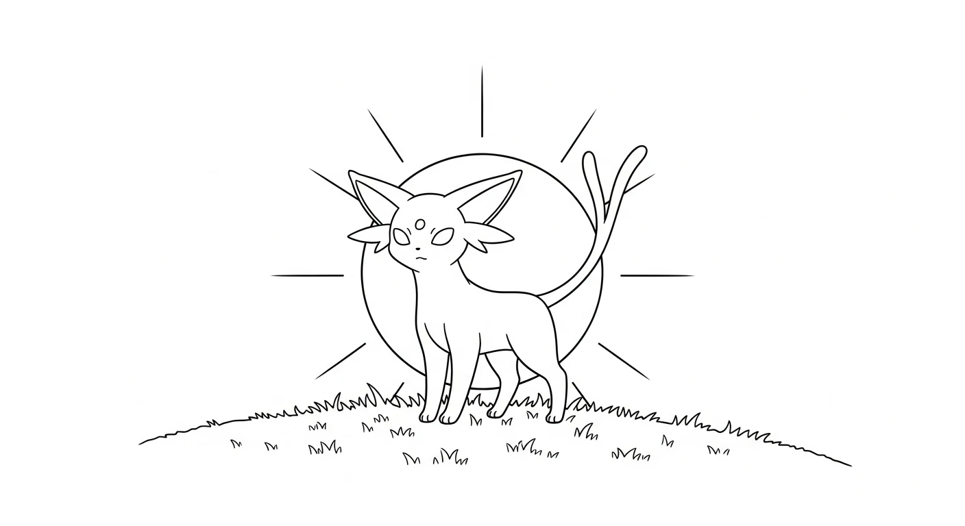 coloriage Espeon pour enfant de 5 ans