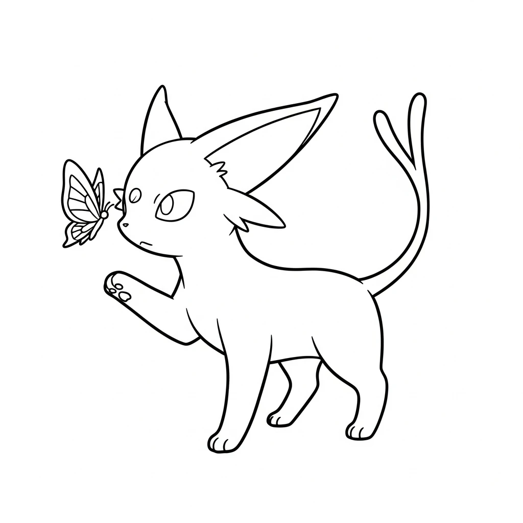 coloriage Espeon à imprimer pour enfant de 12 ans