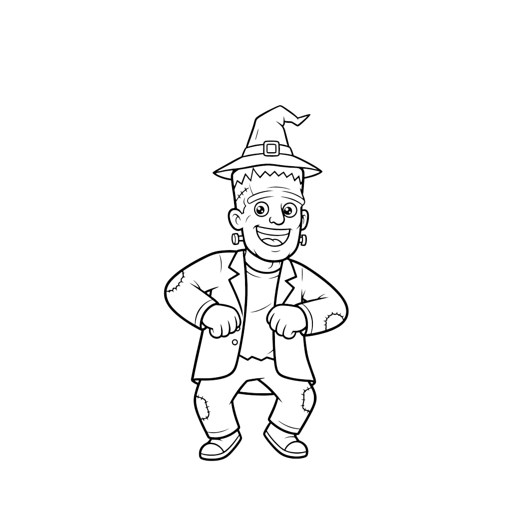 imprimer coloriage Frankenstein pour enfant