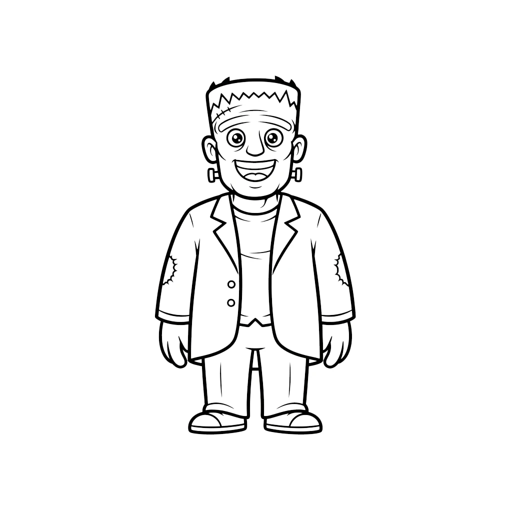 coloriage Frankenstein pour enfants a imprimer gratuit