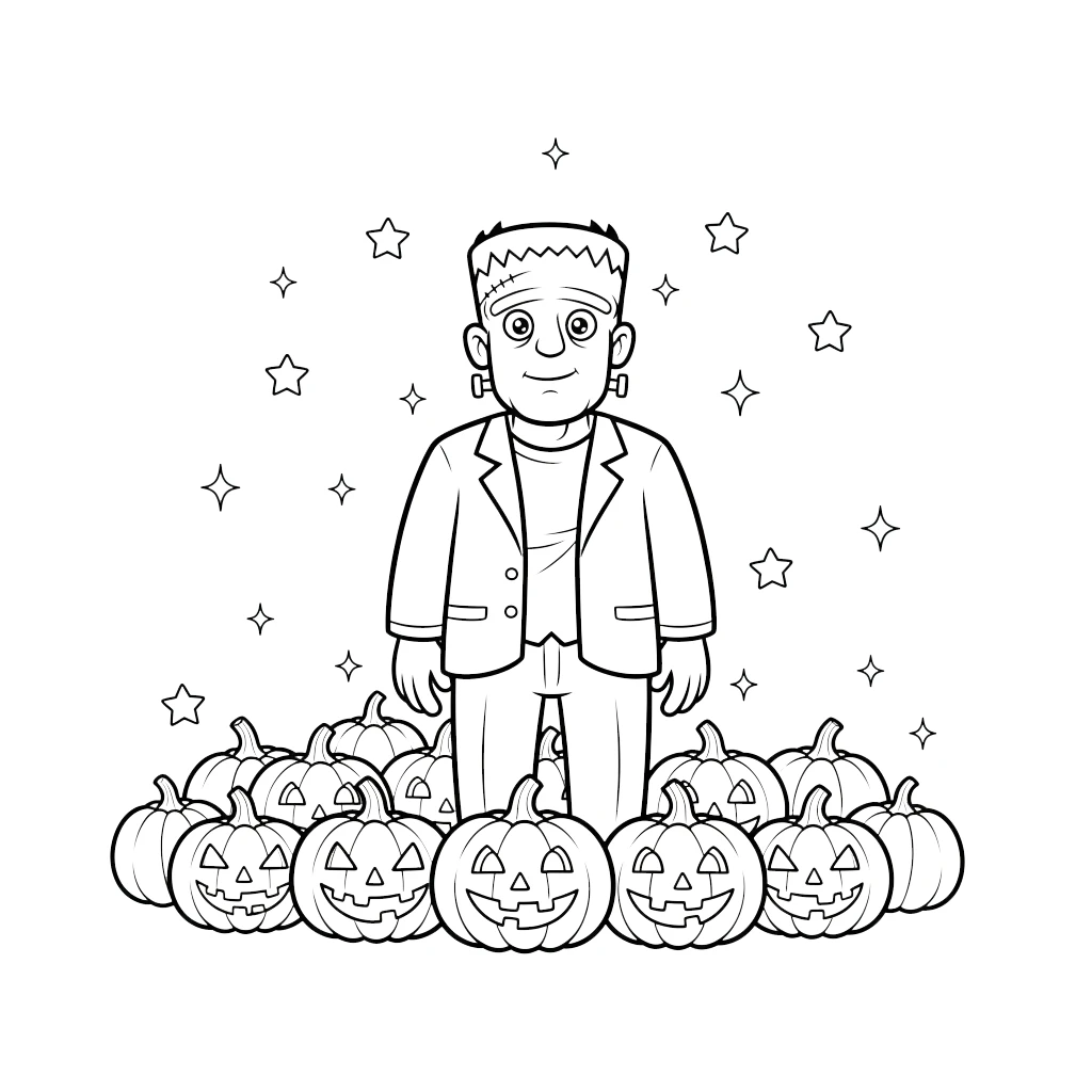 coloriage Frankenstein pour enfant de 5 ans
