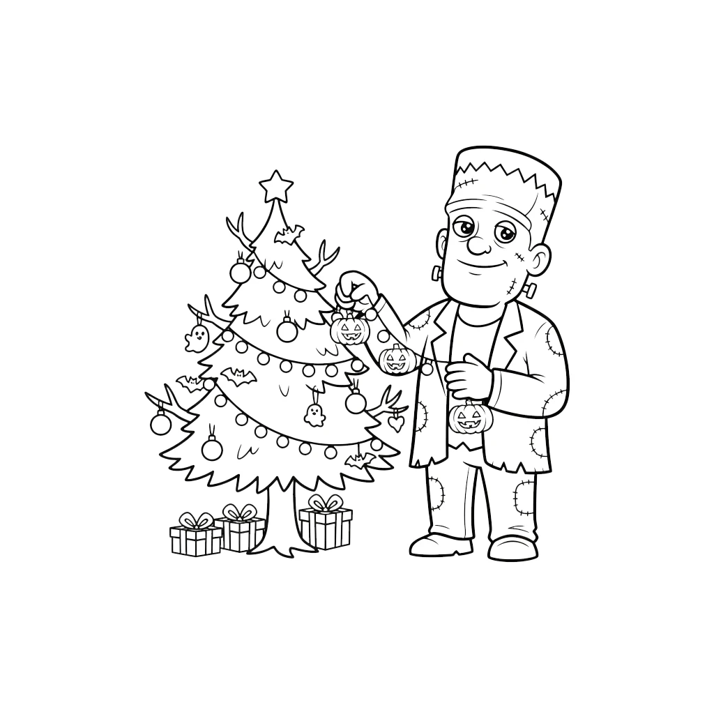 coloriage Frankenstein à imprimer pour enfant de 12 ans
